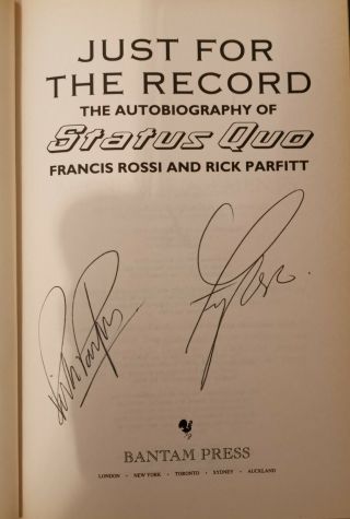 Status Quo - Just For The Record,  Hand Signed Book 2
