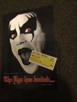 Robbie Williams - The Ego Has Landed Tour Program & Ticket Stub Mcr Apollo 1998
