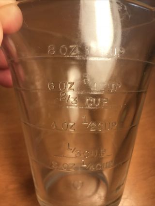 Vintage clear Federal Glass 3 Spout Measuring Cup 1930’s 8 Oz 1 Cup 2