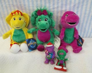 Barney The Dinosaur,  Baby Bop & Tj Stuffed Plush From The Tv Show,  Ornaments