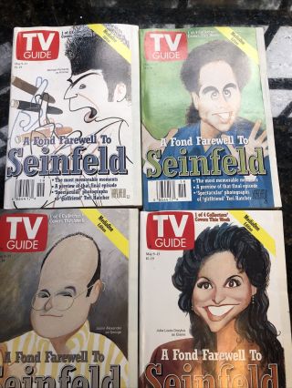 Tv Guide May 1998 Seinfeld Farewell Complete Set Of 4 Kramer/jerry/elaine/george
