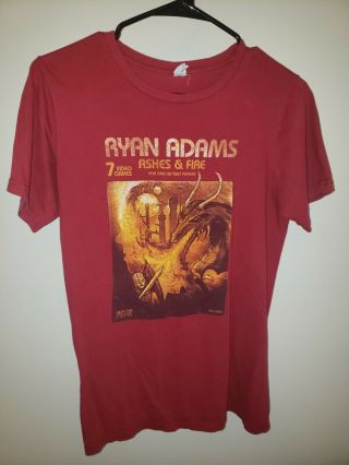 Rare Mens Small Ryan Adams Ashes & Fire T - Shirt Red Arcade Merch