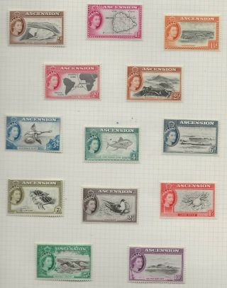 Ascension Sg 52/69 1956 Q.  E.  Ii Set Of 13 Very Fine Lightly Mounted
