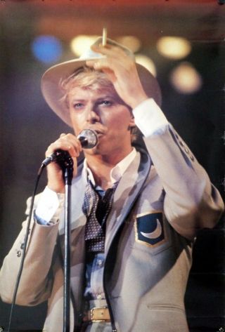 David Bowie Poster Very Rare 1980s 24x36 Serious Moonlight