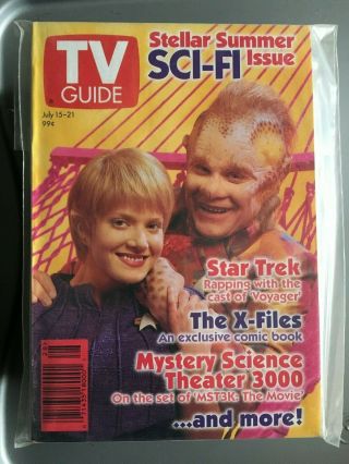 Tv Guide July 15 - 21 1995 Stellar Summer Sci - Fi Issue Star Trek,  X - Files Comic