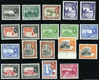 British Guiana Qe Ii 1954 - 63 Part Set With Dlr & Waterlow Sg 331 To Sg 345