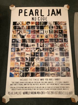 VERY RARE PEARL JAM 40 INCH PROMO POSTERS 