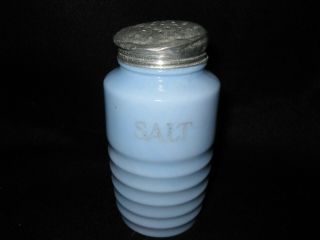 Vintage Delphite Round Salt Shaker 1936 Jeannette Glass Company