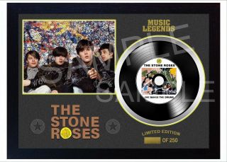 The Stone Roses Music Signed Framed Photo Print And Mini Lp Vinyl