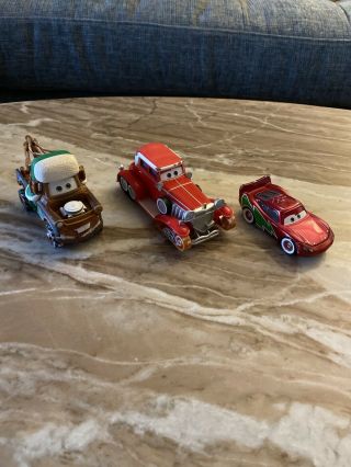 Disney Cars Pixar Mater Saves Christmas 3 Pack Toys R Us Exclusive Rare Mcqueen