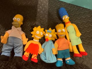 Vintage The Simpsons Family Dolls Burger King Toys 1990 Complete Set Of 5