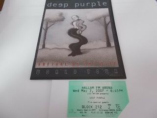 Deep Purple 2007 Rapture Of The Deep Concert Programme With Ticket
