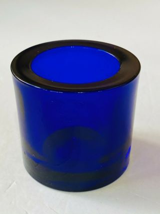 Vintage Iittala Marimekko Cobalt Blue Votive Candle Holder Kiva Findland