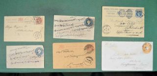 India Stamp Covers Selection Of 6 Inc.  One Via Brindisi To Switzerland (r173)