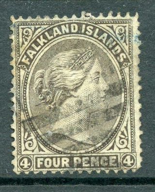 Falkland Islands 1878 - 79 4d Grey - Black No Wmk Sg2