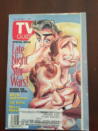 Tv Guide Aug 28 - Sept 3,  1993 Late Night Star Wars Leno,  Letterman,  Chevy Chase