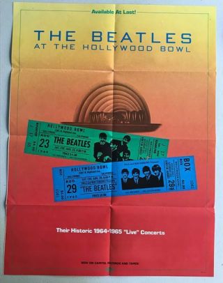 The Beatles At Hollywood Bowl Vintage Capitol 18x24 Promo Poster N.