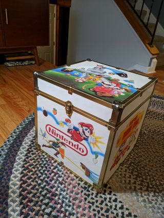 Rare Vintage Nintendo Mario Zelda Box Toy Chest Storage Video Games 1980s