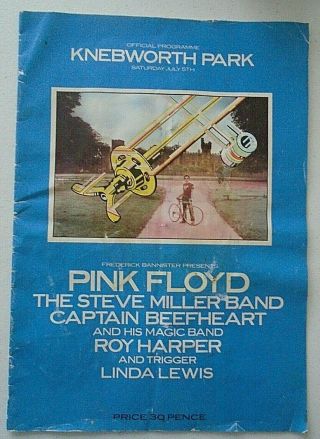 Pink Floyd Knebworth Park Concert Programme 5th July 1975