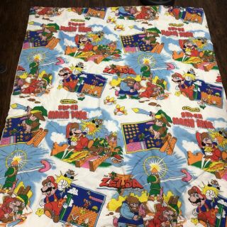 1988 Vintage Nintendo Mario Bros & Legend Of Zelda Twin Comforter Blanket