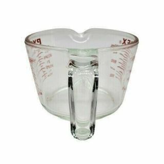 Pyrex Glass 4 Cup/1 Quart/1 Liter Measuring Cup Open Handle Red Letters 2