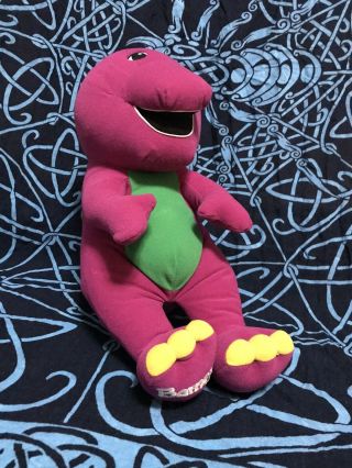 Vintage Extra Large Playskool 1996 Purple Dinosaur Barney Plush Talking Singing