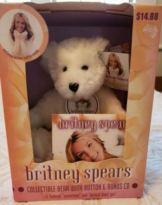 Britney Spears Official Teddy Bear Cd Button Pin Bonus 2000 Vintage Collectible