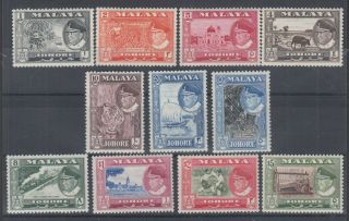 Malaya,  Johore Sc 158 - 168 Mnh.  1960 Pictorials,  Complete Set,  Vf Appearing