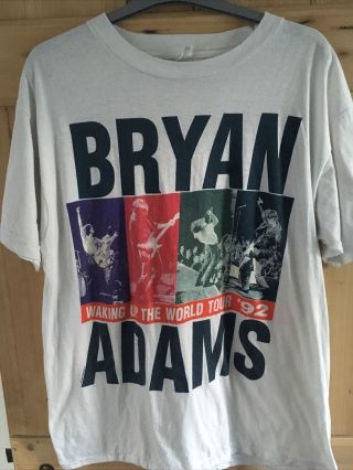 Vintage Bryan Adams Waking Up The World Tour 1992 Band T - Shirt Size Xl