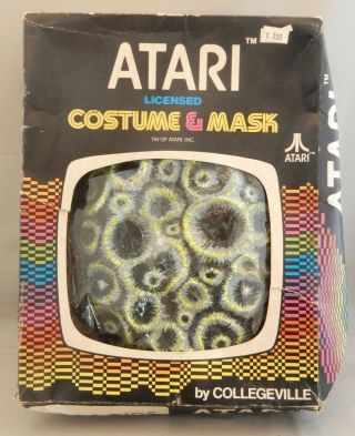 Vintage Atari Asteroids Collegeville Halloween Costume And Mask Rare