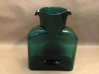 Blenko 384 Water Bottle/carafe Double Spout Emerald Green