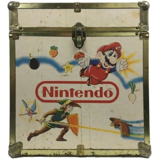 Vintage Nintendo Mario Zelda Box Toy Chest Storage Video Games 1980s Trunk