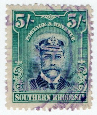 (i.  B) Southern Rhodesia Revenue : Duty Stamp 5/ - (1922)