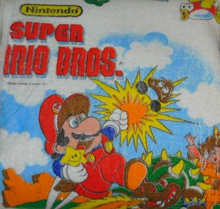 Vintage Nintendo 1988 Mario Bros Zelda Print Blanket Spread Acrylic Twin