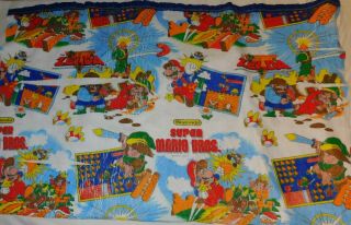 Vintage Nintendo 1988 Mario Bros Zelda Print Blanket Spread Acrylic Twin 3