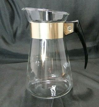 Vintage Corning Ware Atomic Starburst 6 Cup Glass Coffee Tea Pot Carafe Freeship