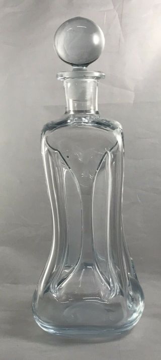 Vintage Clear Pinched Glass Holmegaard Bang Decanter Kluk Kluk Style W Stopper
