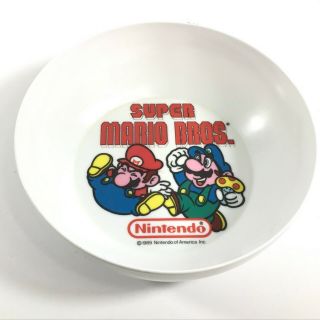 Rare 1989 Nintendo Of America Inc Mario Bros Cereal Bowl Peter Pan Inc Usa