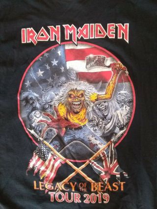 Iron Maiden Rare 2019 Legacy Of The Beast Concert Tour Shirt Soft Xl,  Cd