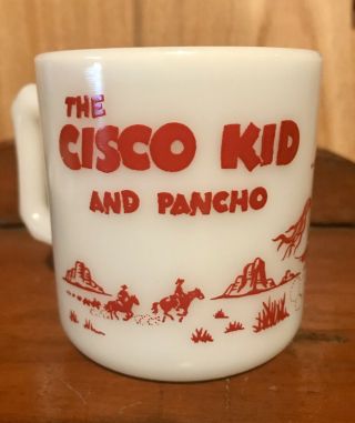 The Cisco Kid And Pancho Hazel Atlas Milk Glass Cup/mug