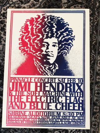 Jimi Hendrix Screen Print Poster Shrine Auditorium Pinnacle Concert