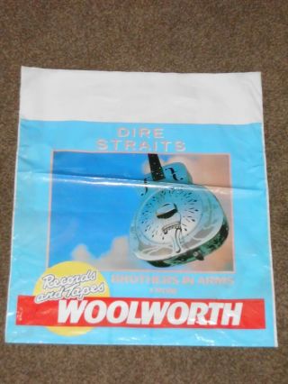 Dire Straits " Brothers In Arms " 1985 Woolworths Records & Tapes Carrier Bag
