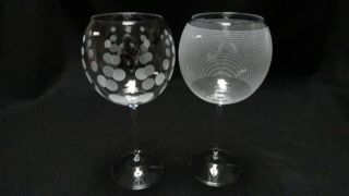 Set Of 2 Mikasa Cheers Crystal Balloon Wine Goblet/glass - Signed - Euc