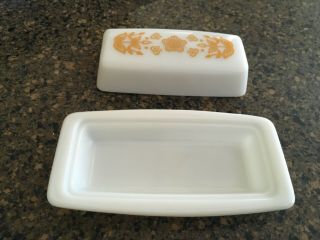 Vintage Pyrex Butterfly Gold Butter Dish With Cover
