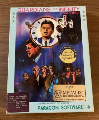 Guardians Of Infinity To Save Kennedy Paragon Software Pc Dos Vintage Big Box
