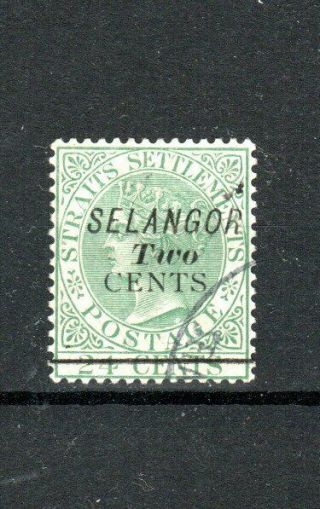 Malaysia - Selangor 1891 2c On 24c Straits Settlements Surcharge And Opt Fu Cds