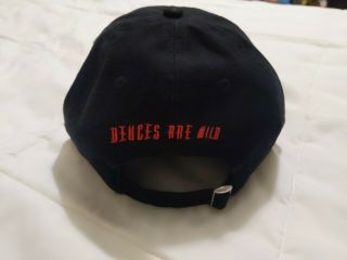 Aerosmith Deuces Are Wild Hat Las Vegas Residency Strapback Black Hat Red Logo 3