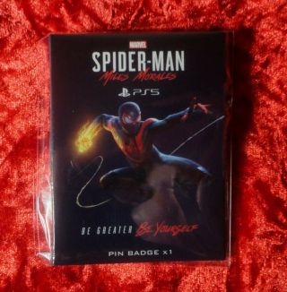 Marvel Spider - Man Miles Morales 2020 Playstation 5 Ps5 Promotional Pin Badge