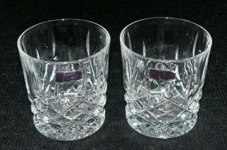 Set Of 2 Waterford Marquis Cut Crystal Double Old Fashioned Tumblers Markham