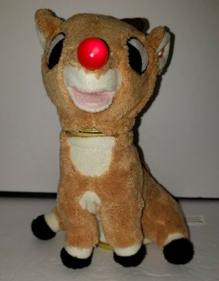 Rudolph The Red Nose Reindeer Singing Moving Head Plush Animation Gemmy 8 "